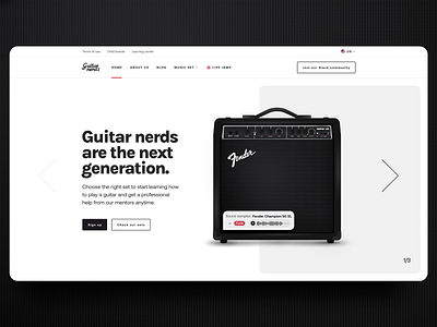 Guitar Nerds Landing Page amp branding concept design fender graphic design illustration music skeuomorphic ui ux