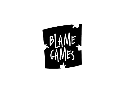 Blame Games black n white design logo monochrome