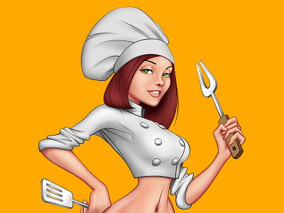 Kitchen Queen - Chef Character character chef design female game vector