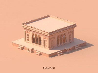 Bara Dari - Monument 3dart architecture building drawing illustration isometric minimal monochrome