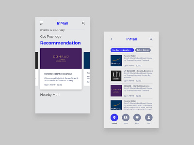 InMall design minimal mobile app ui ux