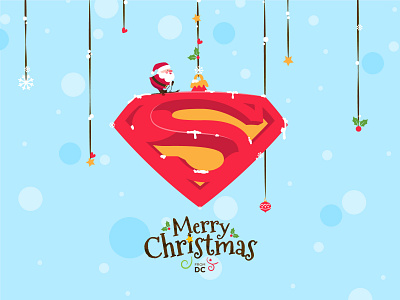 Holiday Card christmas dccomics design fiction holiday card holidays illustration minimal santa superman vector
