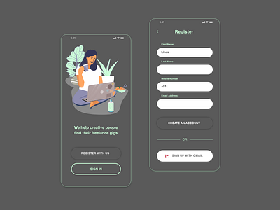 Daily UI Challenge - Day 001 - Sign Up Form adobe xd illustration ui