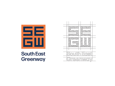 South East Greenway Logo branding construction construction logo design logo minimal typography