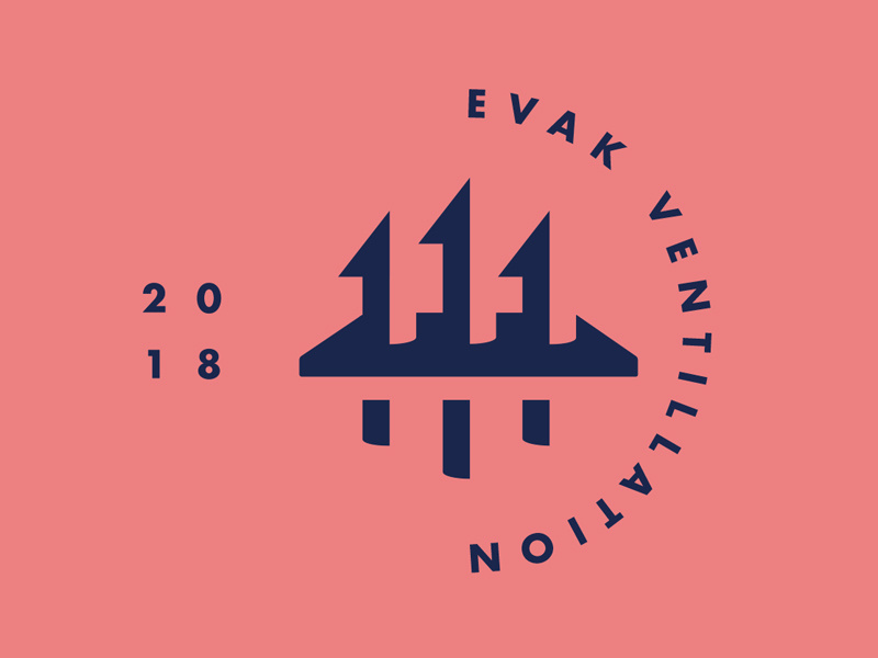 Evak Vent Technology Logo negative space clean simple ski action sports snowboarding futura vent arrows logo