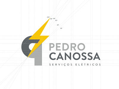 Pedro Canossa Logotipo adobe brand branding design electricity grid idenity illustrator letter logo logotype minimal monogram photoshop