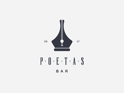 Poetas Bar Logo adobe bar brand branding design guitar idenity illustrator logo minimal music pen