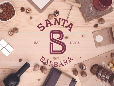 Santa Bárbara Bar adobe beer brand branding design food idenity illustrator logo logotype minimal monogram music photoshop sb wine
