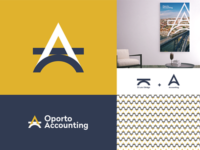 Oporto Accounting Approved Logo a accounting adobe brand branding bridge design idenity illustrator logo logotype minimal monogram oporto services vector