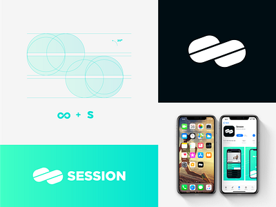 Session - Fitness App adobe app app icon brand branding design fitness app grid idenity illustrator infinite logo logo grid minimal s vector workout app workouts