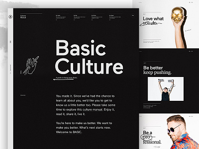 BASIC Culture Manual clean culture design layout minimal typography ui ux web design website