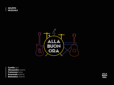 Cover Band - Logo band bass brand design flat guitar italy logo music piano sing