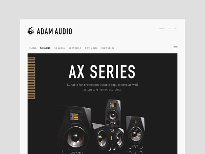 Website refresh for Adam Audio ui desgin