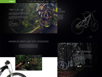 Trek Fuel EX: 2.0 dark gallery interactive landing page mountain biking product page trail riding trek website