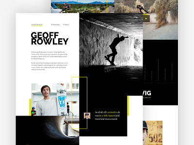 Rowley Teaser biography dark editorial flip mosaic photography skateboarding skating web web design