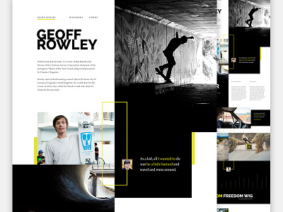 Rowley: Full Pixels biography dark editorial flip mosaic photography skate rats skateboarding skating web web design