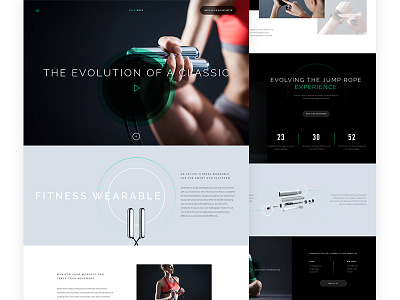 Smart Rope athletic campaign dark exercise fitness jump rope kickstarter landing page rope wearable web design