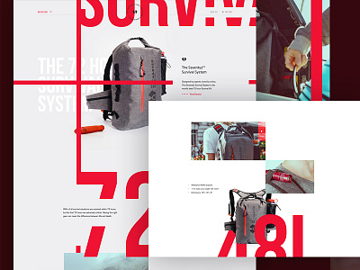 Seventy2, The 72 Hour Survival Backpack. backpack brand commerce landing page outdoors product product page survival web web design