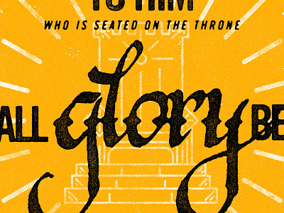 Glory on the Throne christian glory illustration praise throne typography