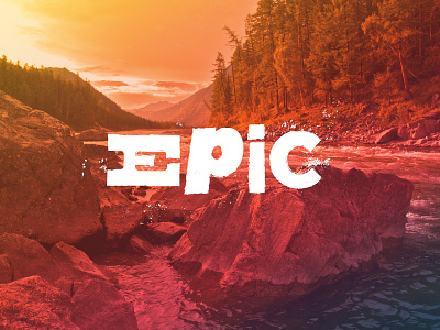 Epic camp epic gradient logo mountain river summer texture tree type unsplash