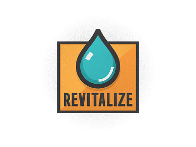 Revitalize box drop grain icon logo revitalize texture water