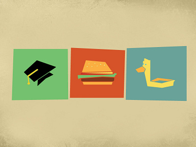 Sixth Grade Grad Shindig boxes burger cap duck floaty food graduation illustration party pool summer