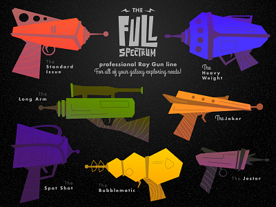 Full Spectrum professional Ray Guns galaxy gun illustration ray gun sci fi science fiction spectrum vector