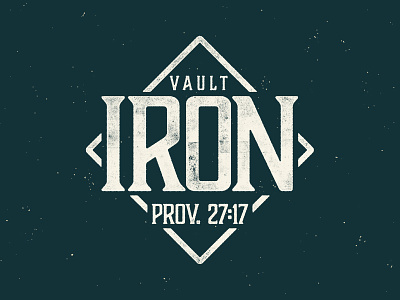 IRON 27 church industrial iron logo logotype preteen proverbs sharpen vintage youth
