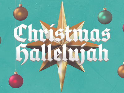 Christmas Hallelujah 3d christian christmas church design hallelujah ornament star typography