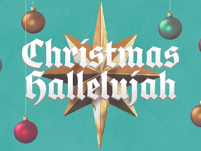 Christmas Hallelujah 3d christian christmas church design hallelujah ornament star typography
