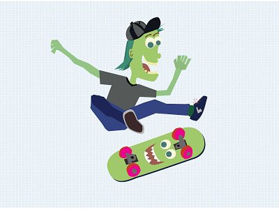 Monster Kickflip branding design identity illustration skateboard skateboarding vector