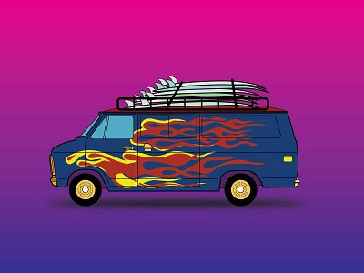 Hot Wheels Super Van Cutoff Canyon branding drawing hotwheels illustration matchbox van vector