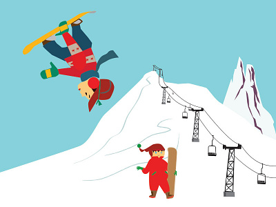 Sendin' it illustration snow snowboarding vector art