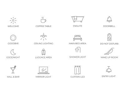 Lighting Hotel Icon set