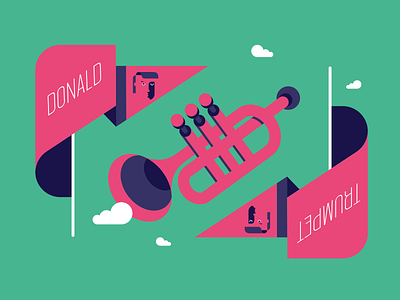 Donald Trumpet creativity design flat graphicdesign illustation vector