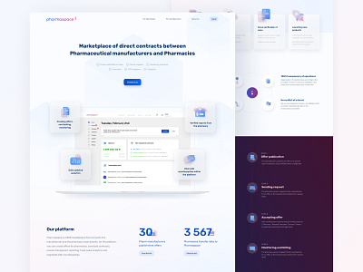 Редизайн Pharmaspace Лендинг glassmorphism gradient landing manufacturer medical pharma pharmaceutical pharmacy pharmaspace ui web webdesign website