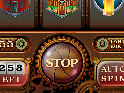 Slot Game "Spy London" game interface london pank slot spy steam steampank ui