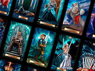 A deck of Tarot cards. Minor Arcana - Swords arcan cards collection deck magic minor tarot