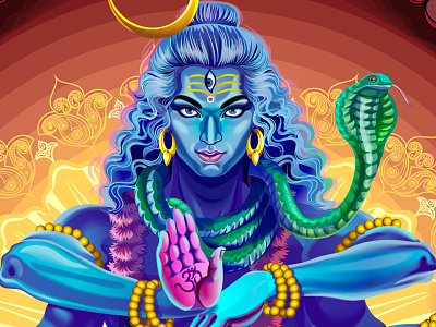 Fragment: God Shiva god illustration shiva stock vector
