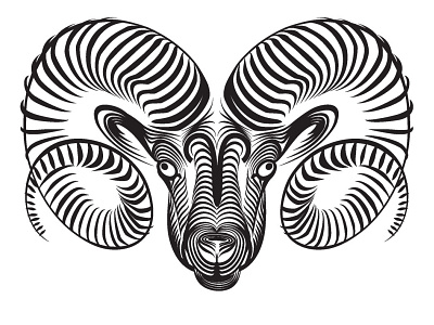 Zodiac sign - Aries aries black and white sign tatoo vector zodiac