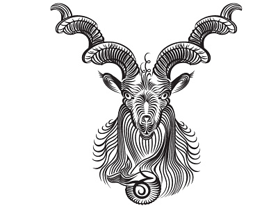 Zodiac Sign — Capricorn adobe illustrator black and white capricorn collection horoscope sign tatoo vector zodiac