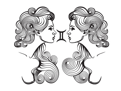 Zodiac Sign — Gemini black and white collection gemini horoscope sign vector zodiac