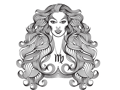 Zodiac Sign — Virgo black and white collection horoscope sign tatoo vector virgo zodiac