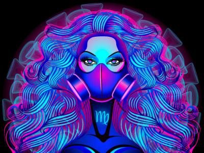 Anti-Covid Horoscope. Zodiac Sign — Virgo collection coronavirus freelance illustration neon sign vector virgo zodiac