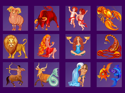 Classic Zodiac Signs collection sign vector zodiac