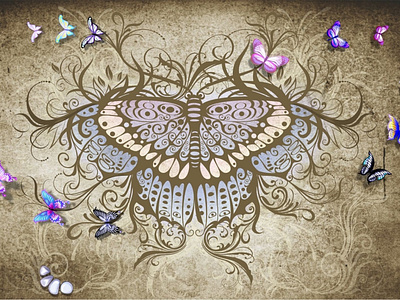 Vintage butterfly background