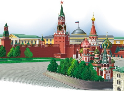 Moscow. Kremlin. The Red Square. freelance illustration kremlin moscow red square spasskaya tower st. basils cathedral vector