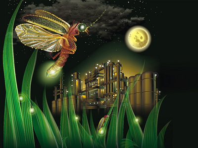 Nano fireflies collection freelance illustration insect nano vector