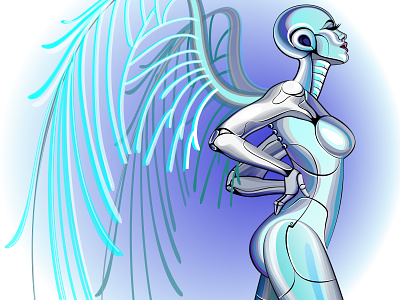Android Angel android angel cyborg freelance illustration vector