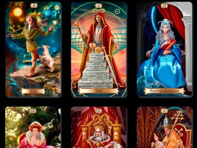 A deck of Tarot cards. Major Arcana. arcan cards collection magic tarrot